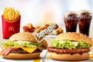 てりやきマックバーガー+ベーコンレタスバーガー+ポテトL+ナゲット5ピース+ドリンクM2個