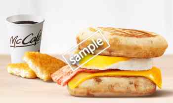 マックグリドルベーコンエッグ+ハッシュポテト+ドリンクMセット400円(YAHOO)