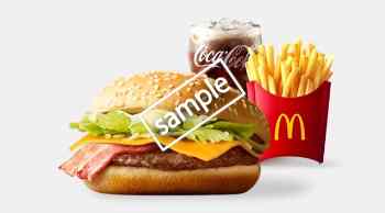 ベーコンレタスバーガー+ポテトM+ドリンクMセット550円(スマニュー)