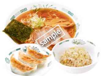 中華そば+半チャーハン+3個餃子 690円(YAHOO)