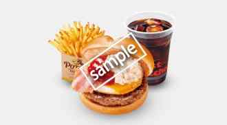 ベーコンエッグバーガーセット 650円