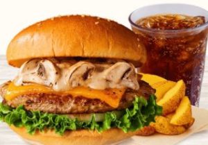 マッシュルームチーズバーガー＋ポテトR＋ドリンク
