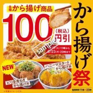対象店舗11時〜23時限定！から揚げ祭 各種から揚げ商品 100円引き
