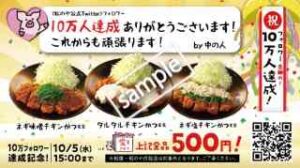 チキンかつ ワンコイン500円
